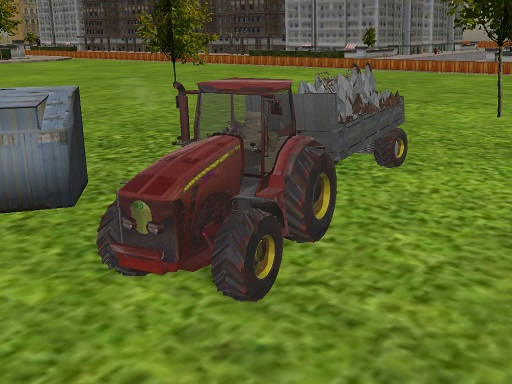 Play 3D city tractor garbage sim