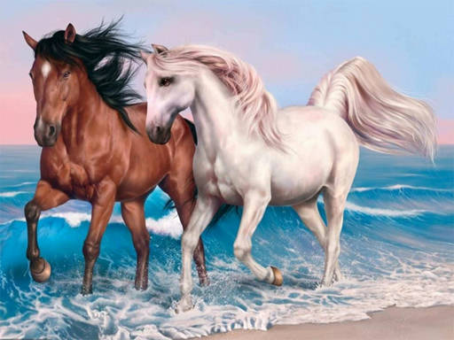 Play Animals Jigsaw Puzzle - Horses