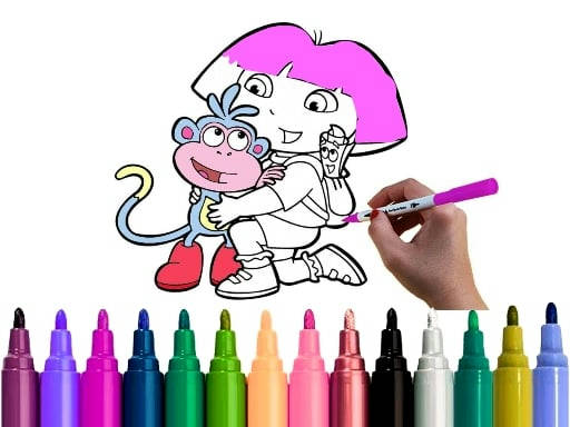 Play Dora Coloring Fun Time