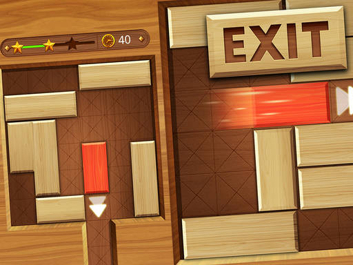 Play EXIT unblock red wood block