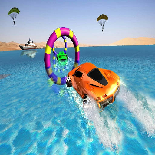 Play Floating Water Surfer Car Driving : Beach Racing