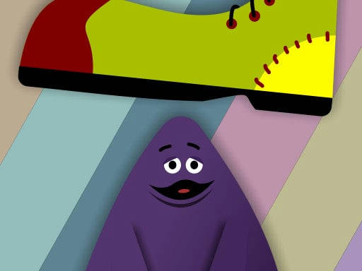 Play Grimace vs giant clown shoes