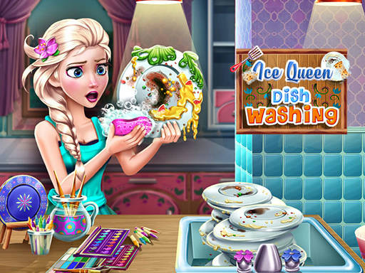 Play Ice Queen Dish Washing