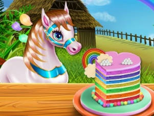 Play Pony Cooking Rainbow Cake