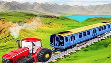 Chain tractor train towing game