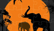 Elephant Silhouette Jigsaw