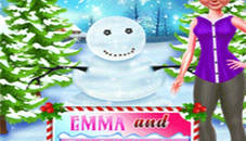 Emma And Snowman Christmas